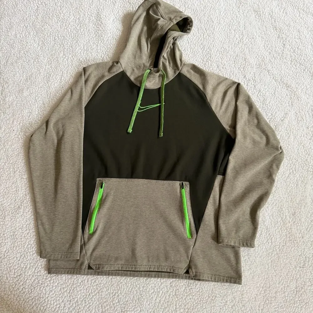 Nike Pullover Hoodie Men XL Therma Fit Olive Green